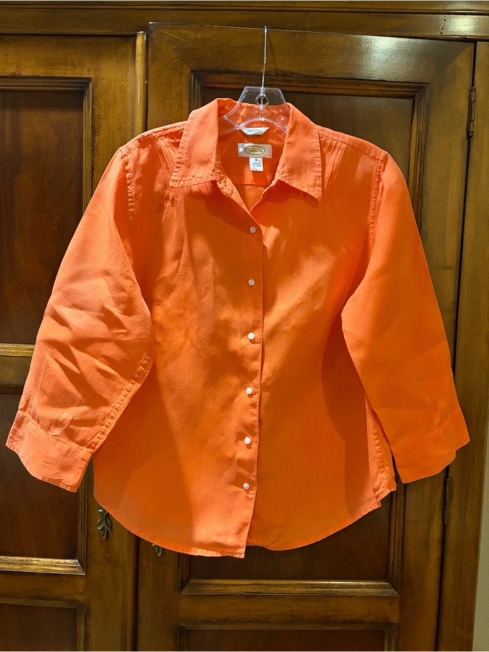Talbots Orange Button-Down Shirt - Picture 2 of 10